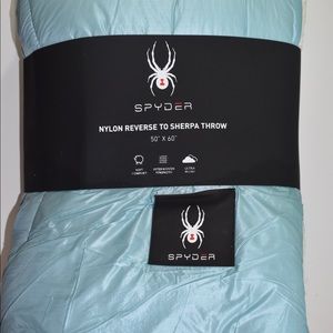 Spyder nylon Sherpa throw 50” x 60” aqua